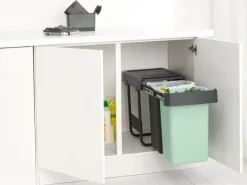 Indoor Recycling Bins^Brabantia Sort&Go Built-in Bins, 2x15 L, Dark Grey