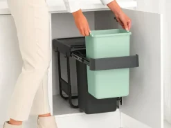Indoor Recycling Bins^Brabantia Sort&Go Built-in Bins, 2x15 L, Dark Grey