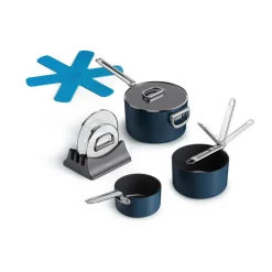 Clearance Joseph Joseph Space non-stick saucepan 8 pieces, Blue