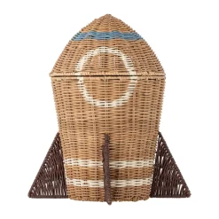 Storage For The Kids Room^Bloomingville Space rattan basket with lid 31x35 cm, Natural Brown