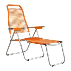 Seating^Fiam Spaghetti sun lounger with footrest, Orange