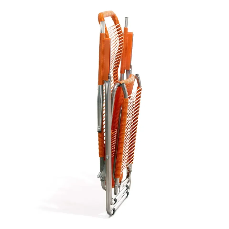 Seating^Fiam Spaghetti sun lounger with footrest, Orange
