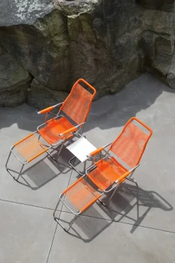 Seating^Fiam Spaghetti sun lounger with footrest, Orange