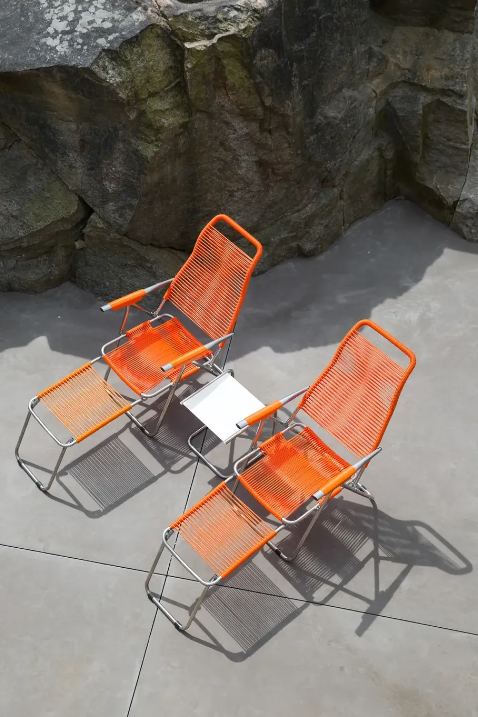 Seating^Fiam Spaghetti sun lounger with footrest, Orange