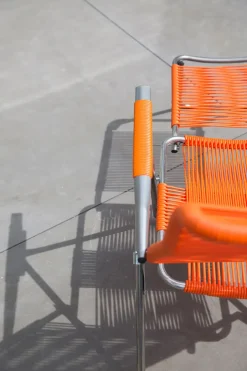 Seating^Fiam Spaghetti sun lounger with footrest, Orange