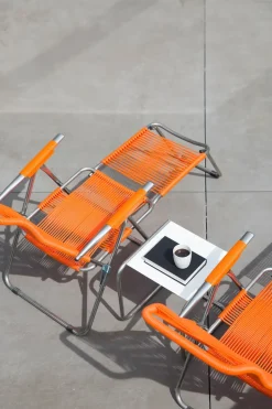 Seating^Fiam Spaghetti sun lounger with footrest, Orange