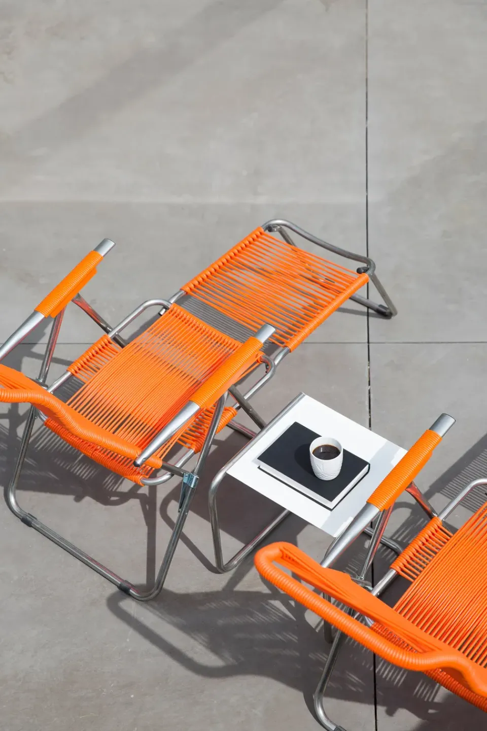 Seating^Fiam Spaghetti sun lounger with footrest, Orange