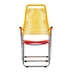 Fiam Spaghetti sun lounger with footrest, -yellow Multi