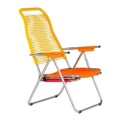 Fiam Spaghetti sun lounger with footrest, -yellow Multi