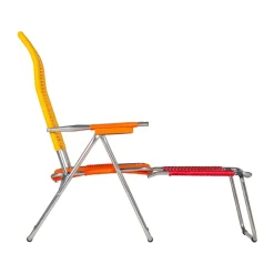 Fiam Spaghetti sun lounger with footrest, -yellow Multi