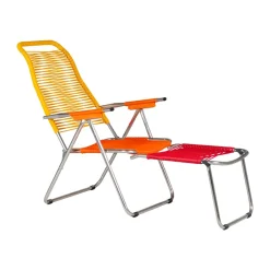 Fiam Spaghetti sun lounger with footrest, -yellow Multi