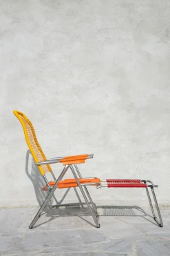 Fiam Spaghetti sun lounger with footrest, -yellow Multi