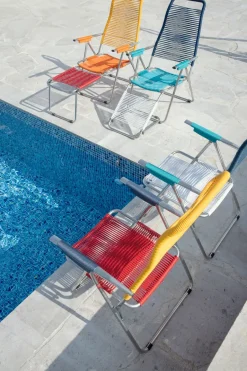 Seating^Fiam Spaghetti sun lounger without footrest, -aluminium frame-blue Multi