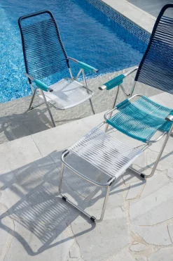 Seating^Fiam Spaghetti sun lounger without footrest, -aluminium frame-blue Multi