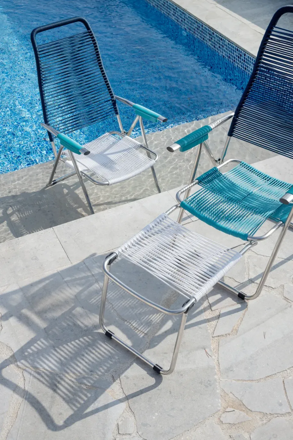 Seating^Fiam Spaghetti sun lounger without footrest, -aluminium frame-blue Multi