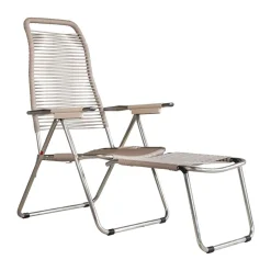 Online Fiam Spaghetti sun lounger with footrest, Taupe Beige