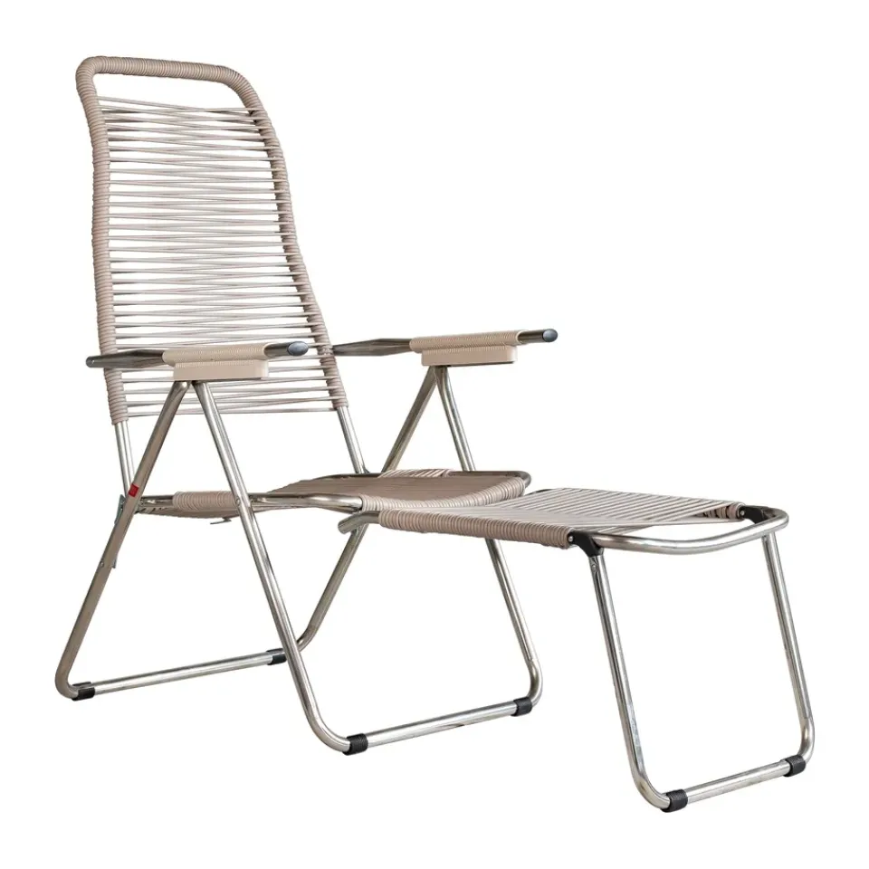 Online Fiam Spaghetti sun lounger with footrest, Taupe Beige