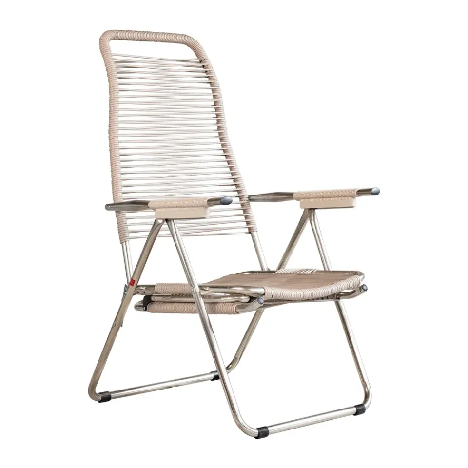 Online Fiam Spaghetti sun lounger with footrest, Taupe Beige