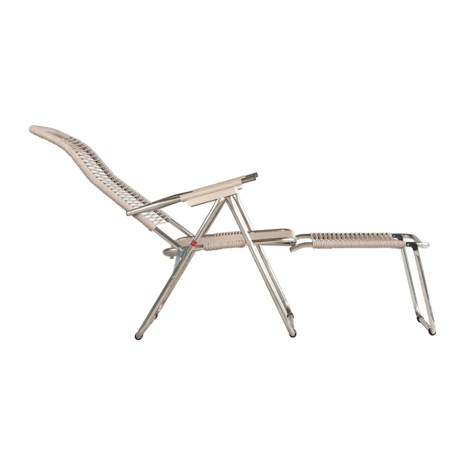 Online Fiam Spaghetti sun lounger with footrest, Taupe Beige