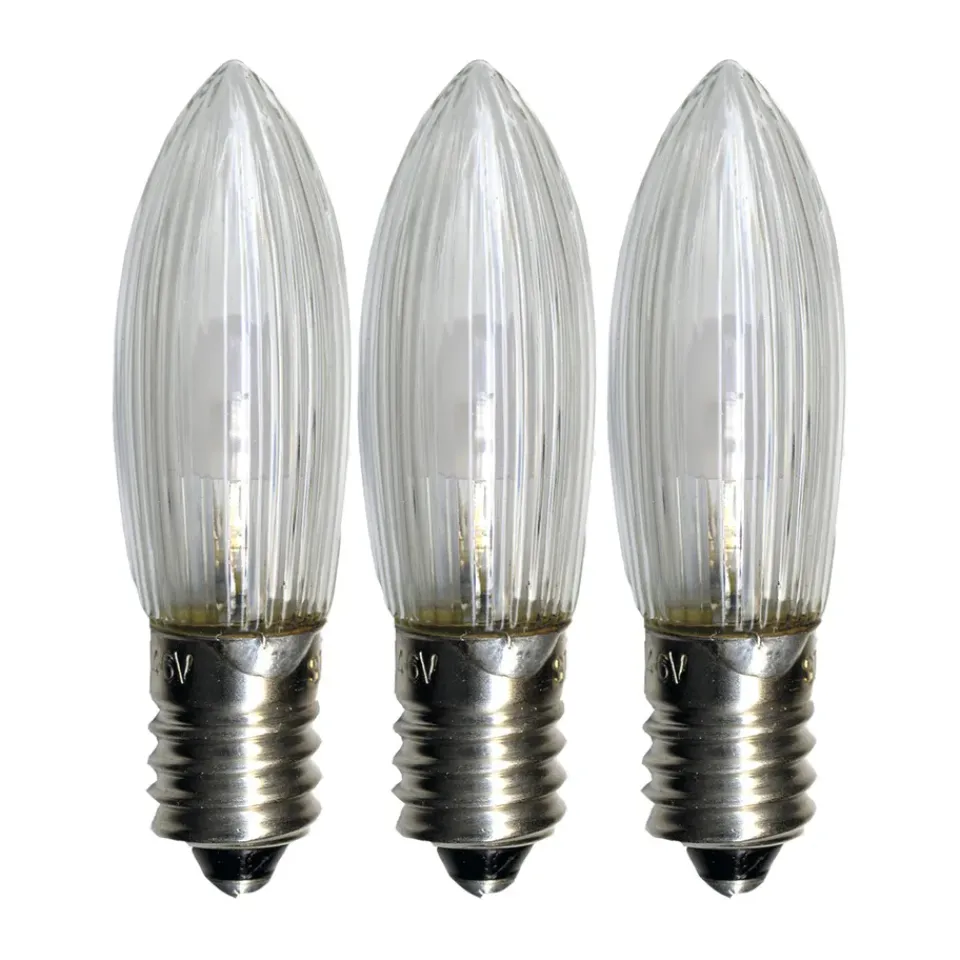 Spare Parts To Lamps^Star Trading Spare lamp E10 universal LED outdoor 3-pack, 0.2W 2100K non-dimmable Transparent