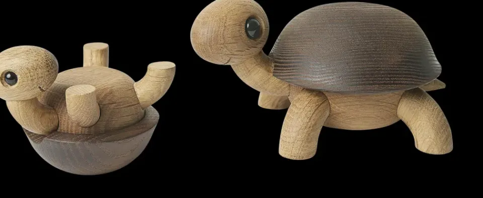 Hot Spring Copenhagen Speedy turtle decoration 4 cm, Oak-ash Beige