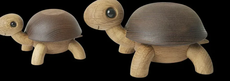 Hot Spring Copenhagen Speedy turtle decoration 4 cm, Oak-ash Beige