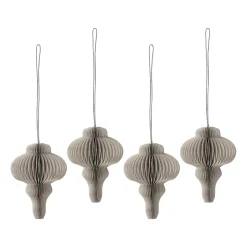 Christmas Decorations^Scandi Living Spira baubles 4-pack, Beige