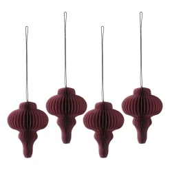 Christmas Decorations^Scandi Living Spira baubles 4-pack, Red