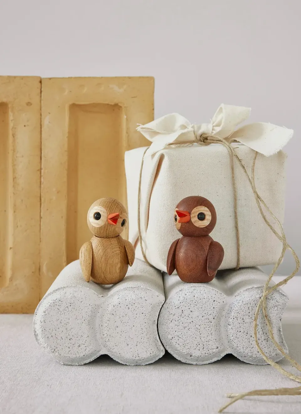 New Spring Copenhagen Spring Birds decoration 6.5 cm, Jokey, Oak Beige
