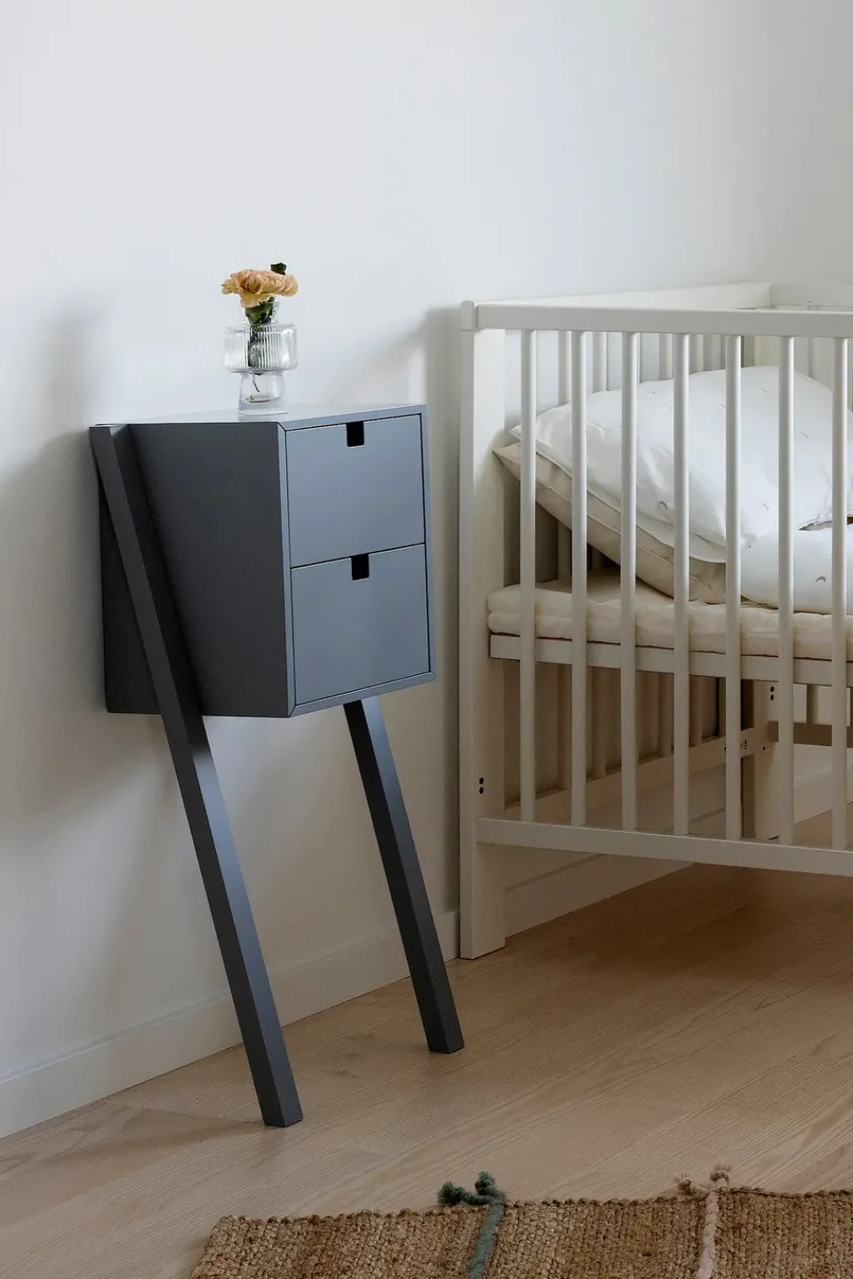 Bedside Tables^1898 Square bed- and hall way shelf, Grey