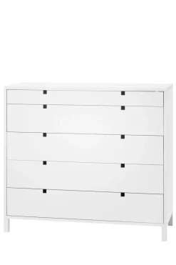 Discount 1898 Square dresser 5 drawers, White