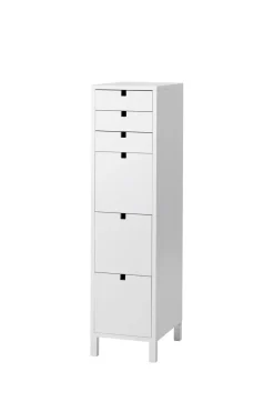 Clearance 1898 Square dresser narrow 6 drawers, White