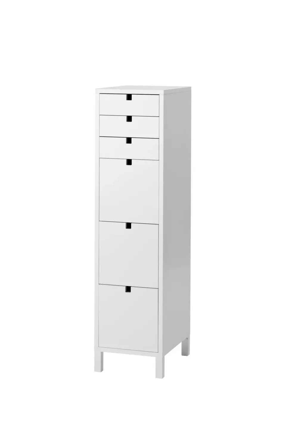Clearance 1898 Square dresser narrow 6 drawers, White