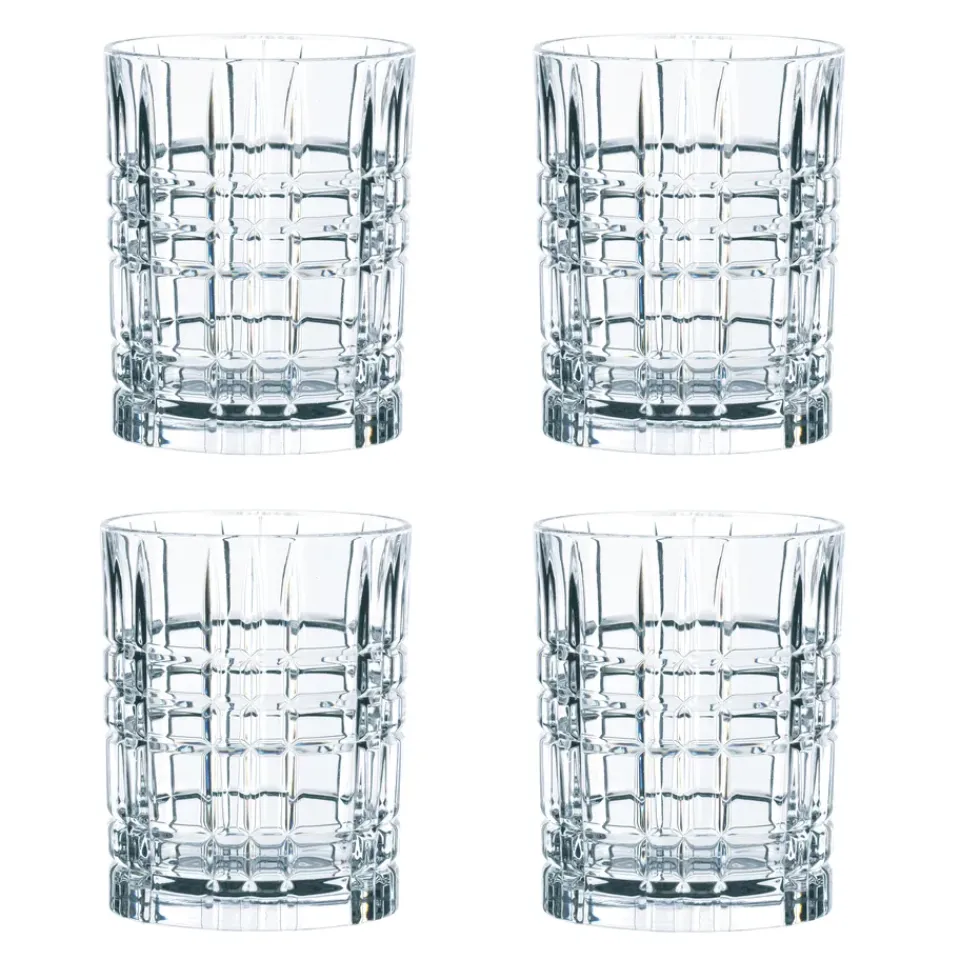 Whiskey & Cognac Glasses^Nachtmann Square whisky glass 34 cl 4-pack, 34 cl Transparent
