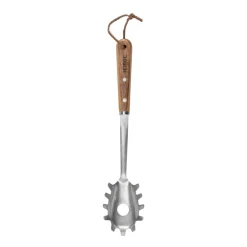 Hot Heirol Stainless steel pasta server 34 cm, Beech Brown
