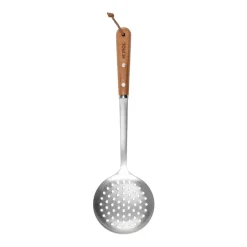 Spoons, Scoops & Ladles^Heirol Stainless steel skimmer 37.5 cm, Beech Brown
