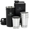 Hot Stanley Flask & 4 Shot glasses, Stainless steel-matte black