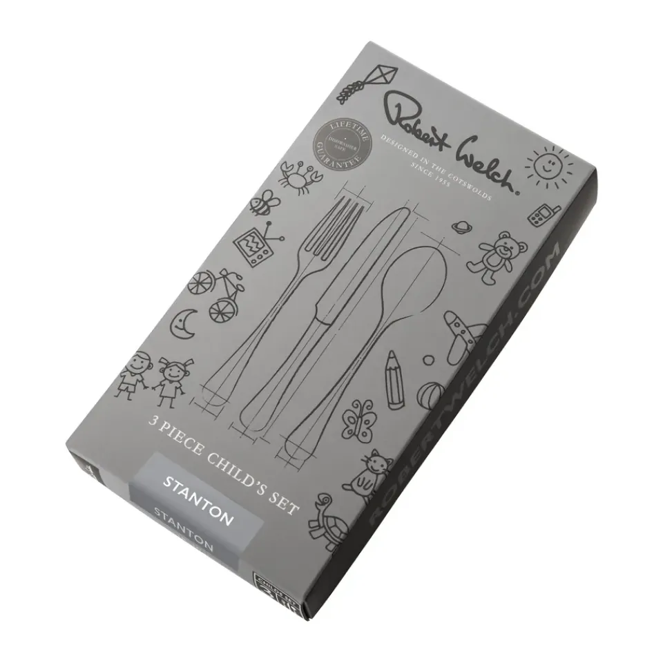 Sale Robert Welch Stanton Bright children's cutlery 3 pieces, Stainless steel Silver-coloured