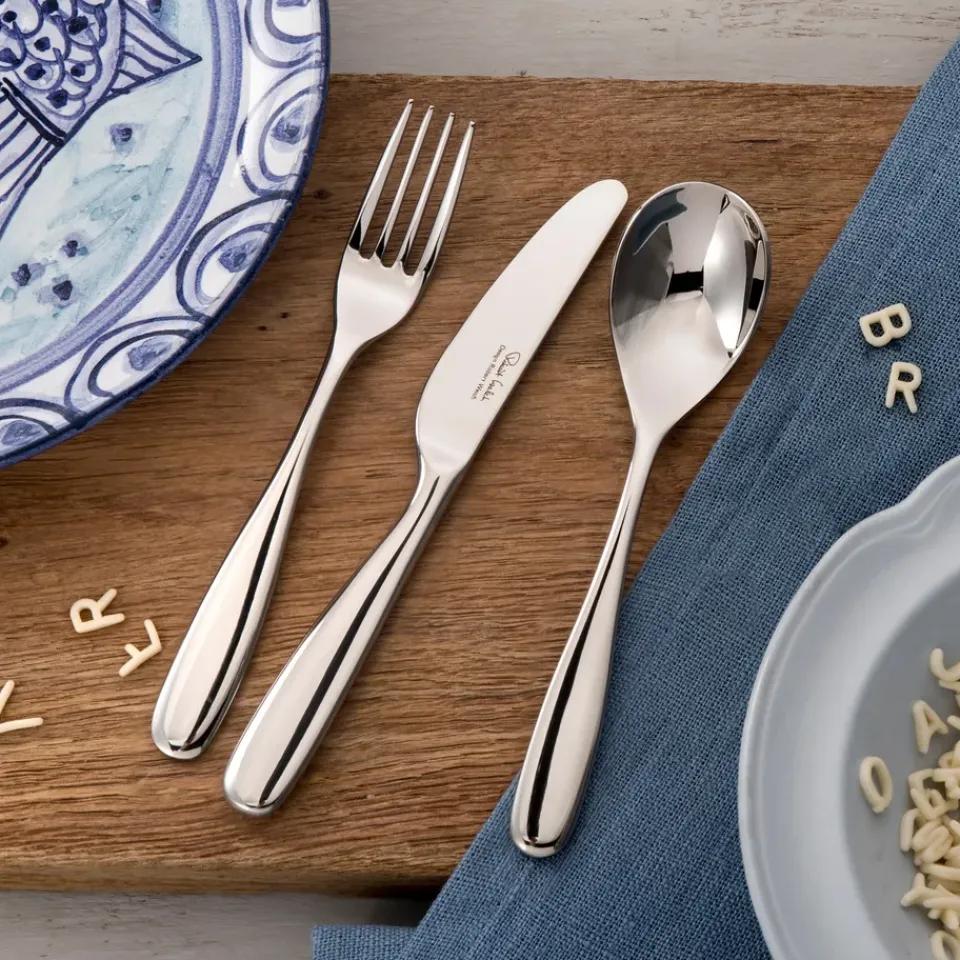 Sale Robert Welch Stanton Bright children's cutlery 3 pieces, Stainless steel Silver-coloured