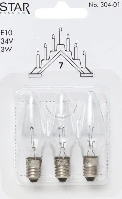 Light Bulbs^Star Trading replacement lamps E10 3-pack, 304-01 (7-armad) Transparent
