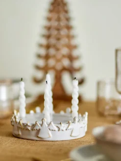 Clearance Bloomingville Starry Advent candle holder, White