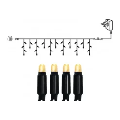 Best Star Trading Start System 24 icicle lights string 300x40 cm, Black