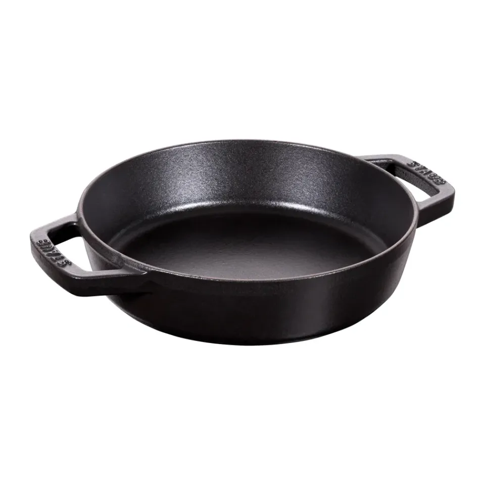 Hot STAUB braiser cast iron 2 handles , Ø20 cm Black