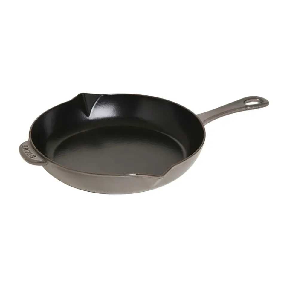 Cast Iron Pans|Frying Pans & Skillets^STAUB cast iron frying pan with pouring spout Ø26 cm, Graphite gray Grey