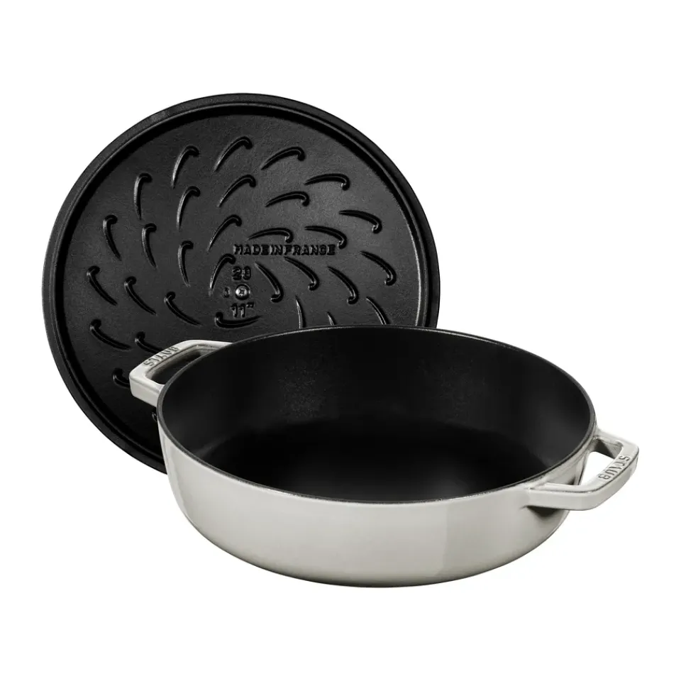 Saucier & Sauté Pans^STAUB Chistera braising pan cast iron Ø28 cm, truffle White