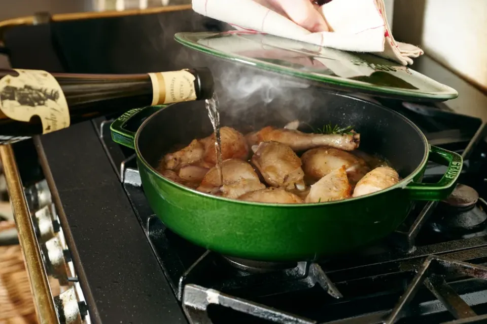 Discount STAUB Chistera braising pan cast iron Ø28 cm, Basil Green