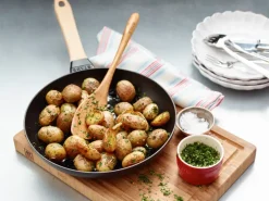 Best STAUB frying pan cast iron light wood handle, Ø26 cm Black
