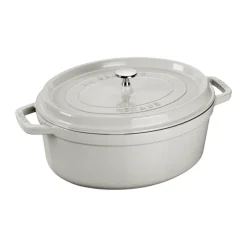 Clearance STAUB La Cocotte oval cast iron pot 6.7 L, truffle White