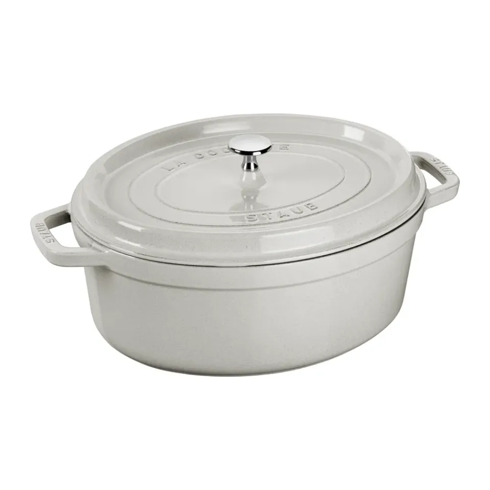 Clearance STAUB La Cocotte oval cast iron pot 6.7 L, truffle White