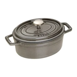 Hot STAUB La Cocotte oval cast iron pot 0.6 L, Graphite gray Grey